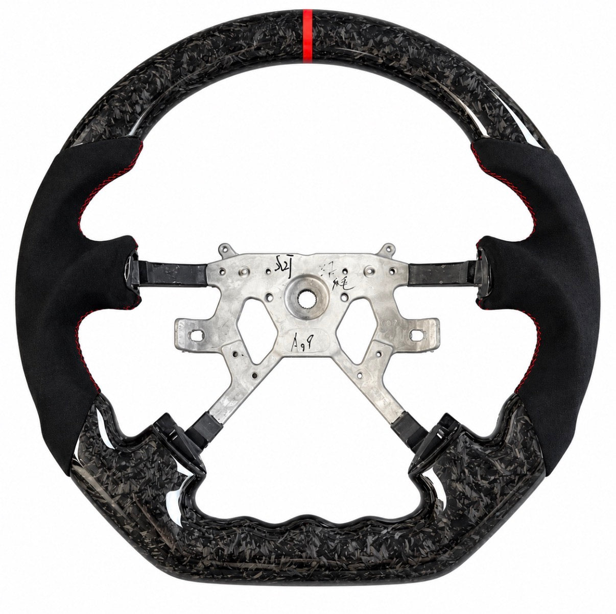 MSN Custom Steering Wheel y61 nissan patrol (black and carbon with red stripe)